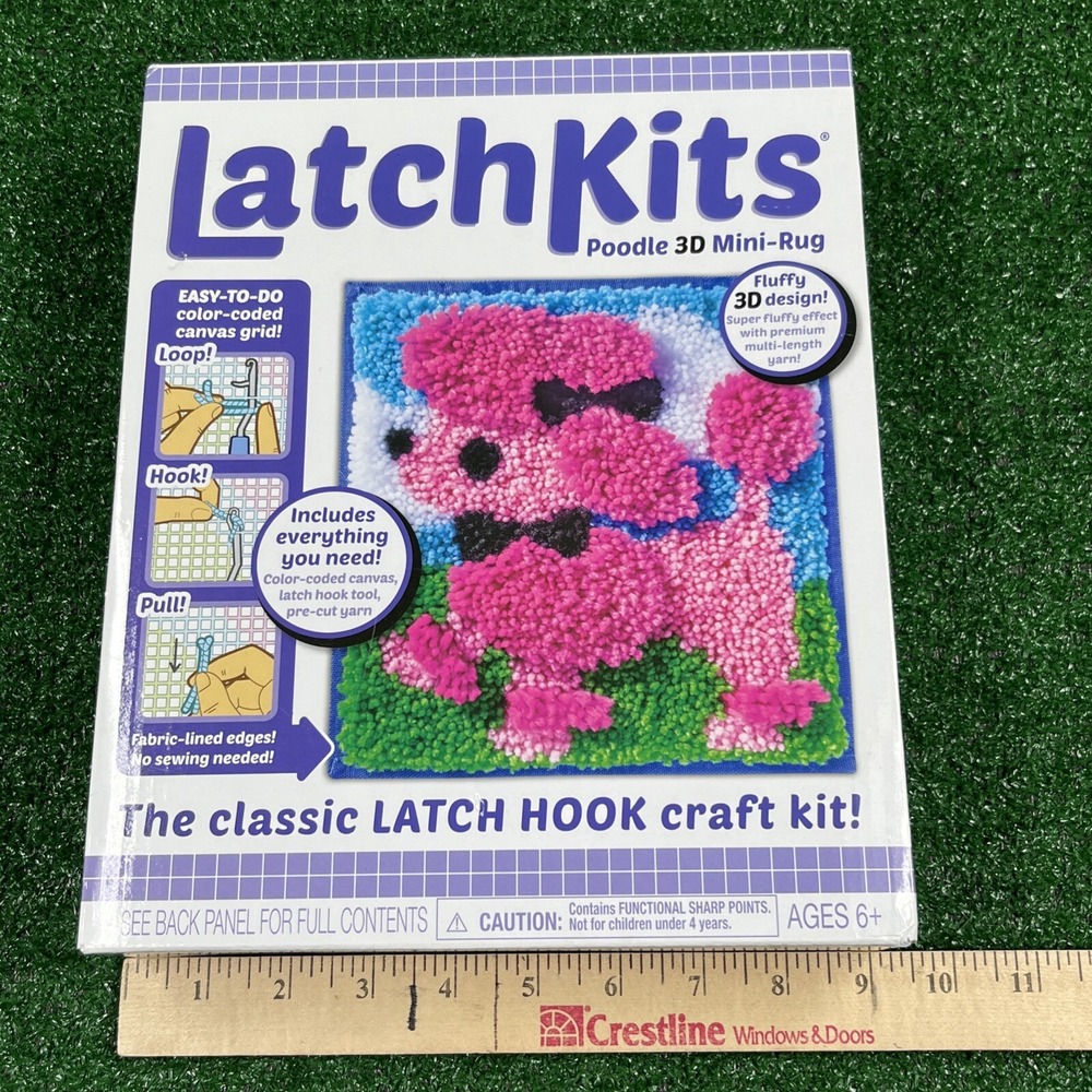 Latch Kits Poodle  3D Mini-Rug The Classic Latch Hook Craft Kit New - Picture 10 of 11
